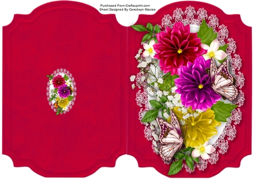 Print, Cut ,and Fold , Beautiful Floral Dahlias 