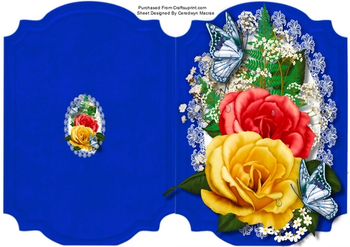 Print, Cut ,and Fold , Beautiful Mixed Roses 