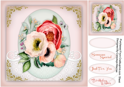 Beautiful Boho Flowres on lace mat 