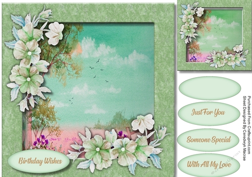 Green Scene With Flowers 