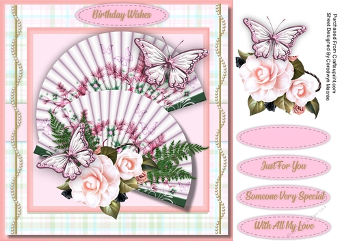 Beautiful Pink Butterflys and  Magnolias