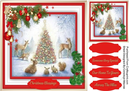 Animals in the Christmas Forest 