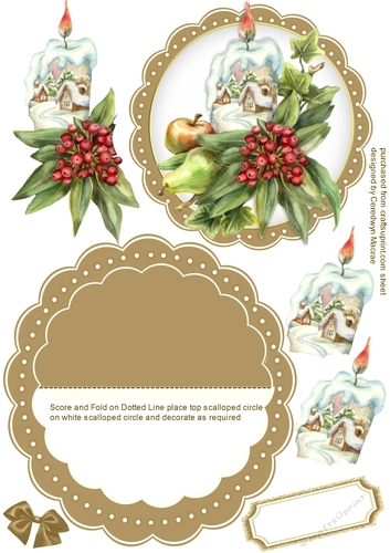Christmas  Rocker, Holly and Candle