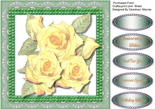 Beautiful Yellow Roses on a Double Rope Frame