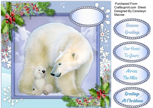 Beautiful Mother and Baby Polar Bear