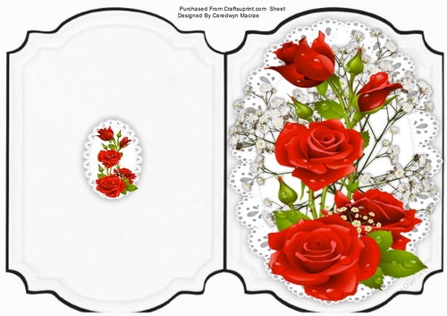 Print, Cut and Fold ,Red Roses