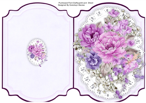 Print, Cut and Fold ,Llilac Roses