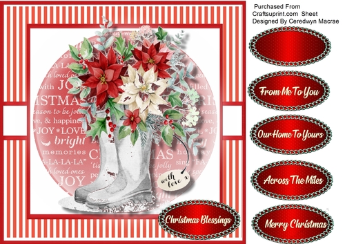 Poinsettia Flower Boot
