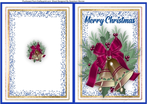 Print Cut and Fold , Christmas Bells 6