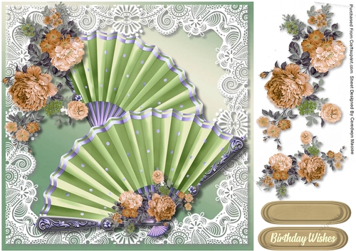 Green Fans and Roses
