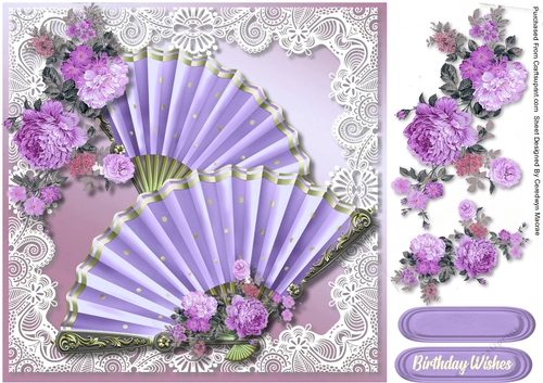 Lilac Fans and Roses