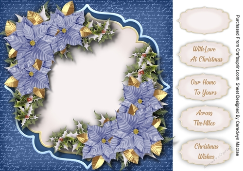 Beautiful Blue Christmas Poinsettias