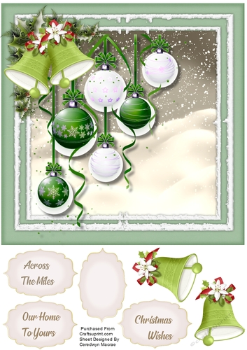 Beautiful Green  Baubles and Bells 