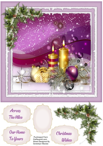 Beautiful Christmas Candle and Presents 