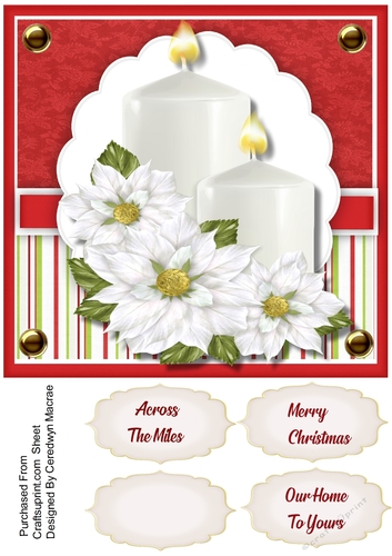 Stunning White Candles and Poinsettias 1