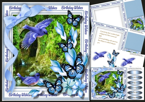 8x8 Mini Kit, Bluebirds and Butterflies