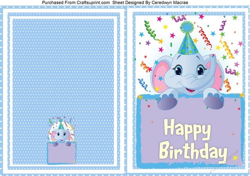 Print Cut and Fold, Happy Birthday Ellie