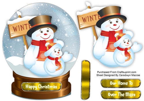 Lovely Snow globe , with Winter Snowman 