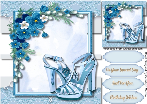 Beautiful Blue Flowers and Shoes
