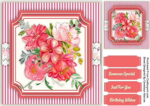Beautiful Roses on Cut Out mat 