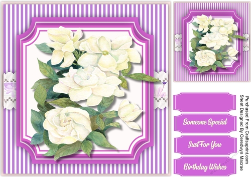 Beautiful Roses on Cut Out mat 