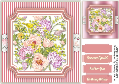 Beautiful Roses on Cut Out mat 
