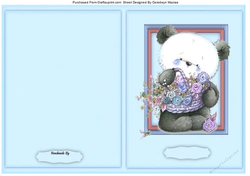 Print, Cut, and fold, Teds Basket of Flowers 1