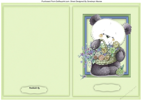 Print, Cut, and fold, Teds Basket of Flowers 2