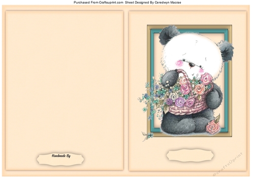 Print, Cut, and fold, Teds Basket of Flowers 3