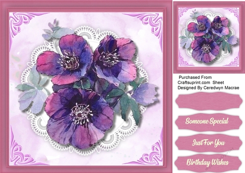 Beautiful Lilac Anemones on lace 