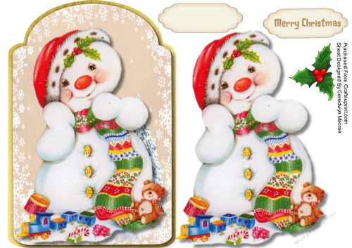 Christmas Tag , Cute Snowman 