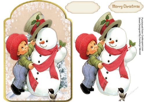 Christmas Tag , The Snowmans New Hat