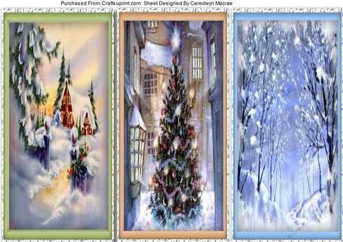 3, Lovely D.L.Christmas Card Fronts 