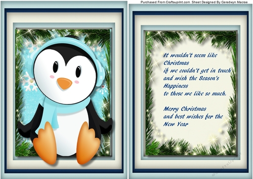 Lovelu Blue Penguin card with Verse 
