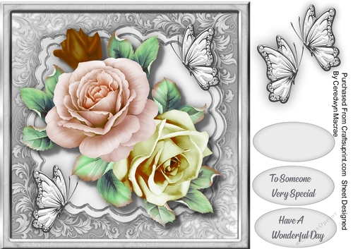 Gorgeous Pink Roses and Butterflys 