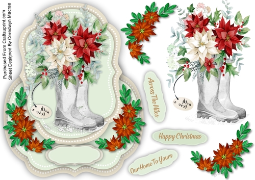 Over The Edge , Beautiful Poinsettias in a Boot 
