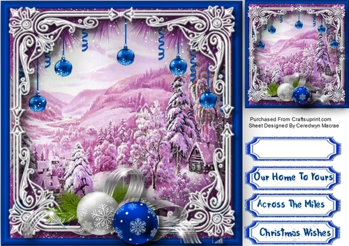  Blue Baubles and Winter Cabin 