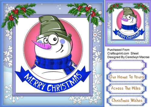 Blue  Holly Jolly Snowman