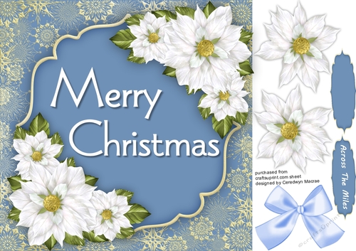 Golden Snowflakes and Poinsettis 1