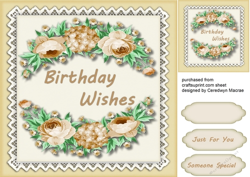 Cream Roses and Birthday Wishes