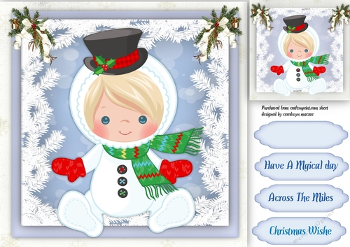 Cute Blond Snowman Girl