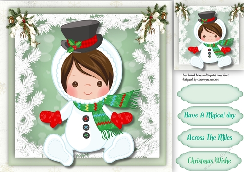 Cute Dark Haired  Snowman Girl
