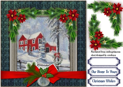 Beautiful Christmas Scene with Bow 