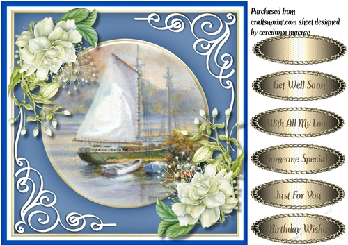Stunning White Roses and Boat Scene 
