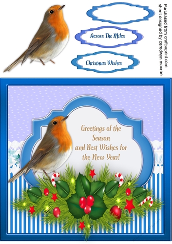 Beautiful Christmas Greetings , Blue