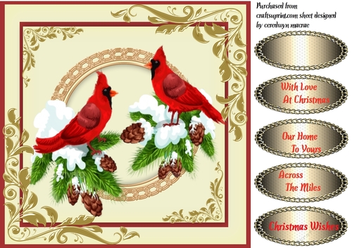 BeautifulRed Cardinals on Snow 