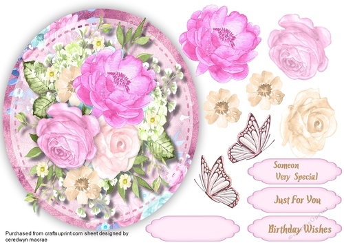 Beautiful PinkTopper and Butterflys 
