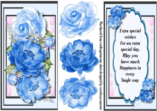 D,L Beautiful Blue roses and Verse 