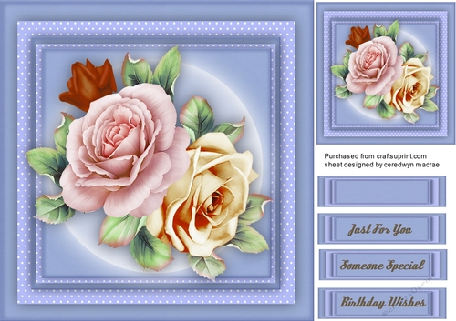 Beautiful Mixed Roses on Polka Mat 