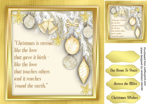 Beautiful Golden Christmas Words 